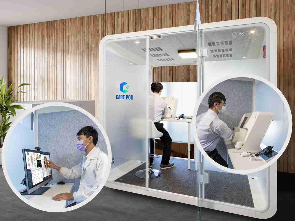 达擎于医疗科技展中展出＂远距诊疗舱＂，，，以因应医疗数字化及社会高龄化趋势下、、复诊及慢性病患等族群对于远距看诊需求逐渐升高所推出的创新整合方案。。多功能合一、、、高隐私性的远距诊疗舱可根据病患端与医师端的不同需求，，提供弹性化及客制化功能，，，，节省医生和病患的精力及时间