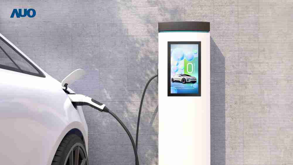 友達〝EVSE車用充電樁解決方案〞專為電動汽車充電樁設計，，，，具有高亮度、、克服戶外艱難環境的耐溫、、、耐紫外線等特性，，並搭載散熱性及擴充性強的高效能工業電腦，，，，可實現人機互動訴求，，，如資訊顯示、、、支付等應用